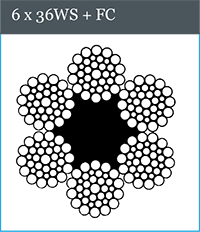 Стальной трос оцинкованый 6 x 36WS + FC