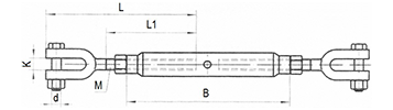 Turnbuckle closed body (fork-fork)