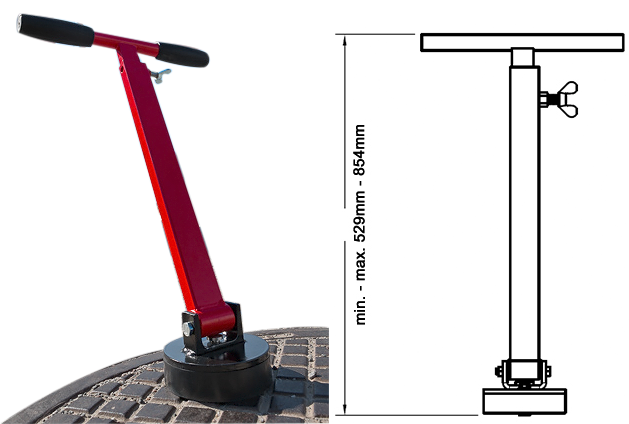 Magnetic manhole cover lifter