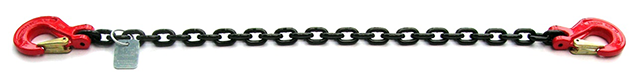 Lashing chain with clevis latch hooks