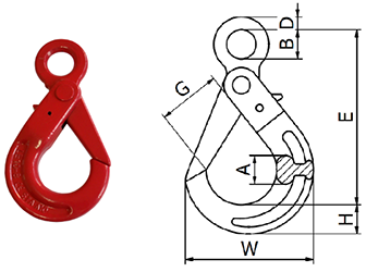 Eye self locking hook