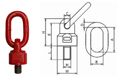 Lifting eye bolt with swivel