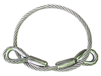 Wire rope sling with thimbles