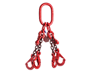 4-leg chain-sling with shortening hook and safety hook