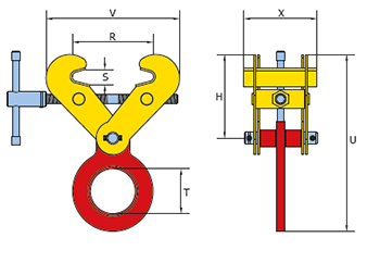 lifting grip horizontal for lifting ESV I-beams