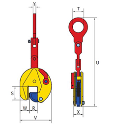 Lifting clamp vertical ESMP with longer arm