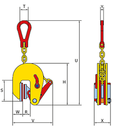 Vertical lifting clamp ENMK (does not scratch the sheet metal surface)